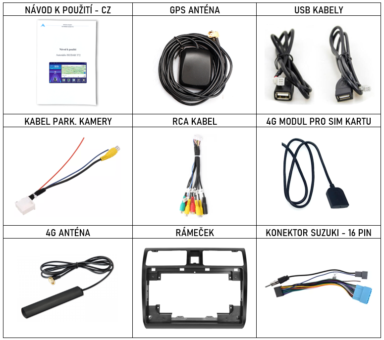 CZ příslušenství pro autorádio Isudar T68 st pro Suzuki Swift s CarPlay AndroidAuto - evtech.cz